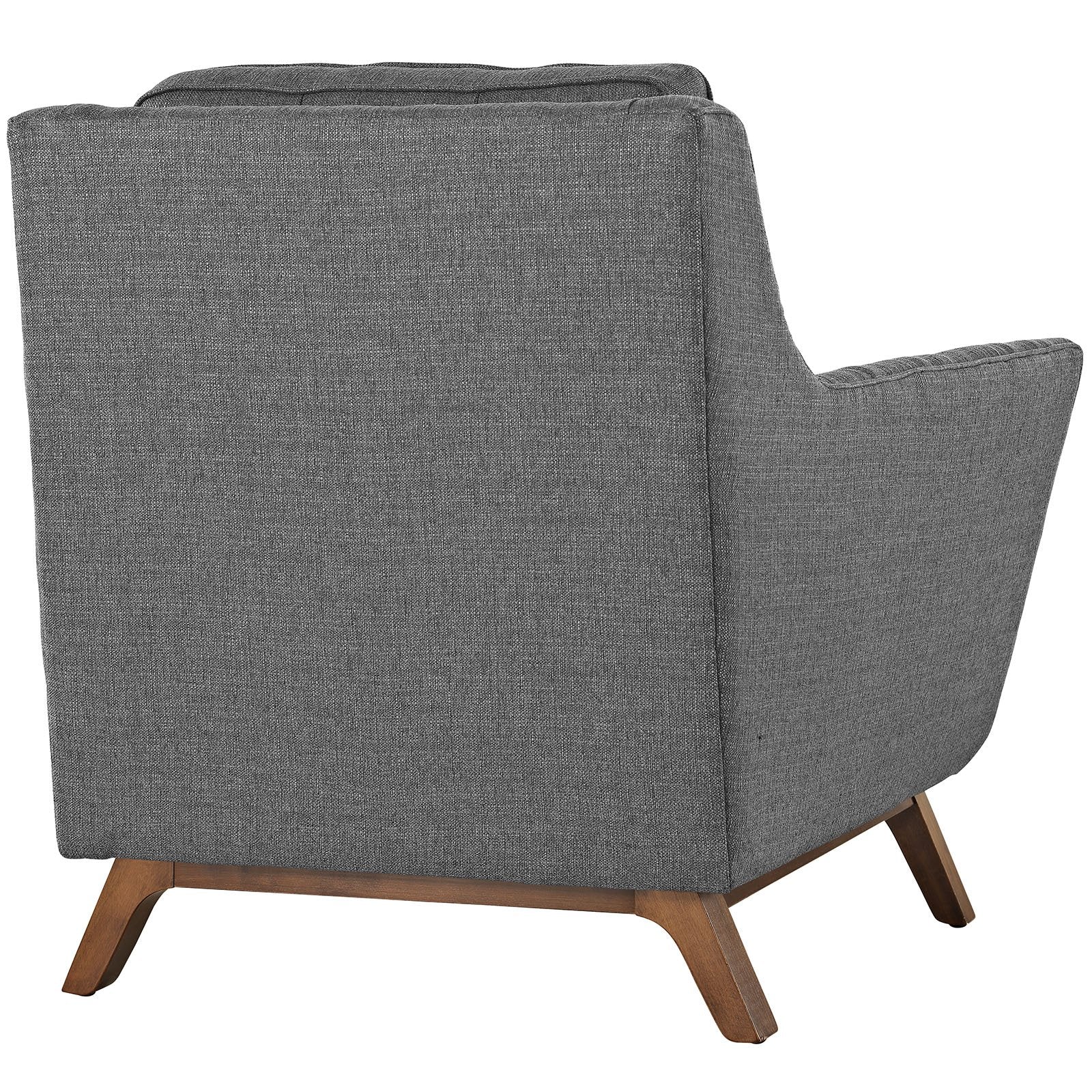 home office desk chairs | CasaFoyer Beguile Collection | Mid-Century Style Armchair | Walnut Base | Gray Upholstery | casafoyer.myshopify.com