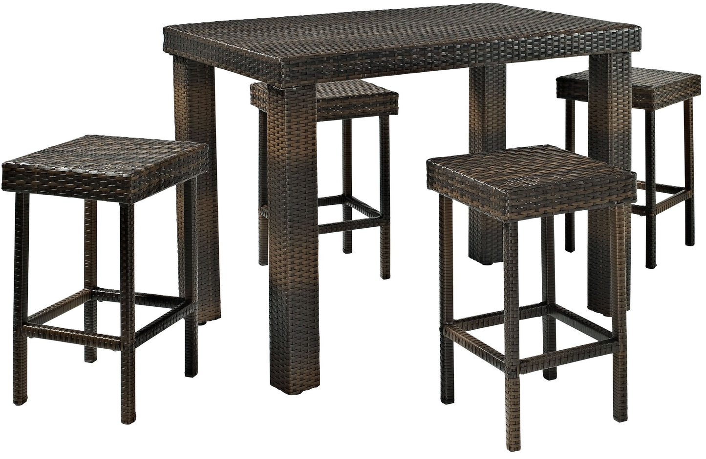 Dining Table | Al Fresco Dining Set | All-Weather Wicker | Sleek Design | Table & Four Stools | casafoyer.myshopify.com