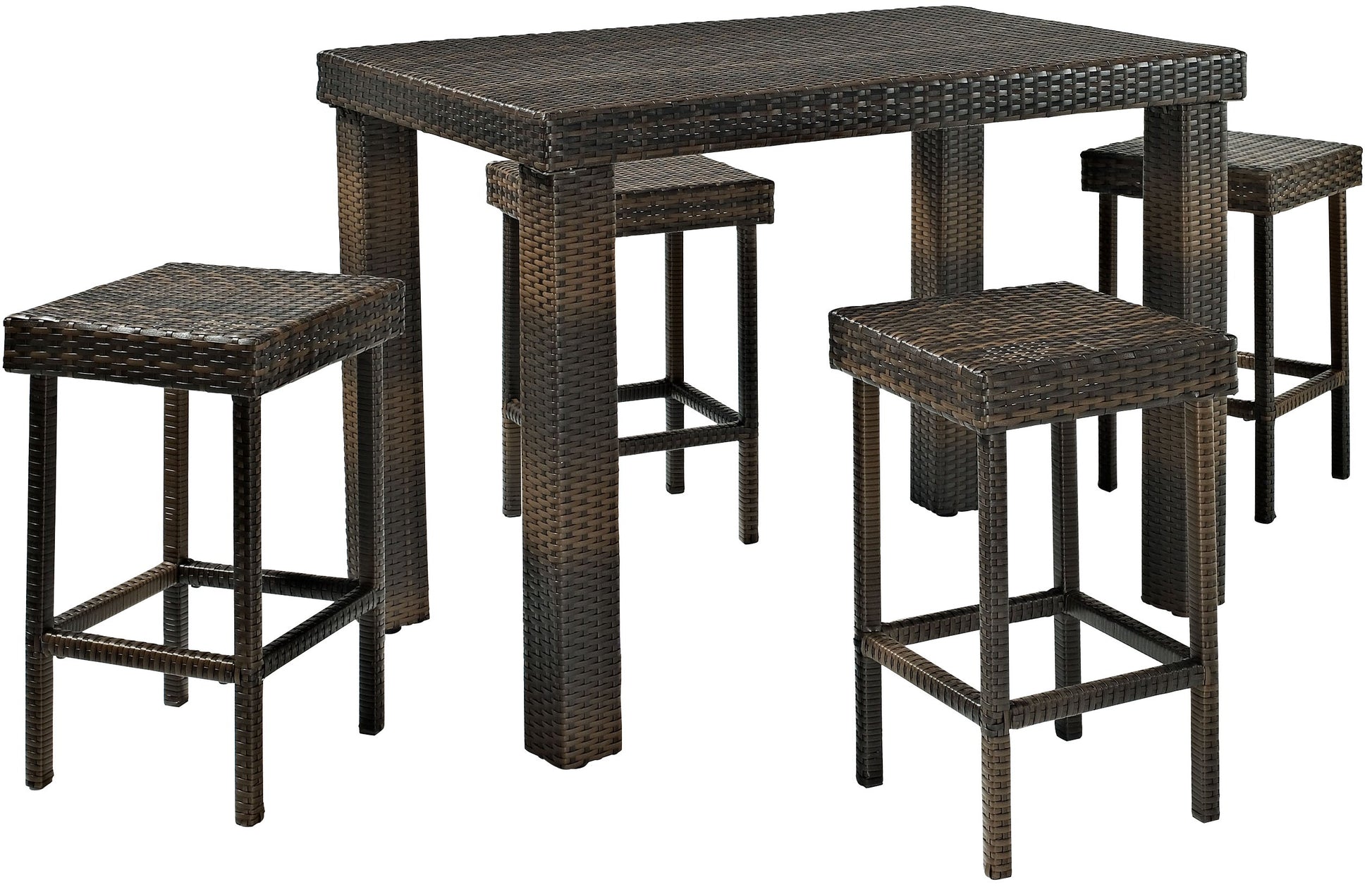 Dining Table | Al Fresco Dining Set | All-Weather Wicker | Sleek Design | Table & Four Stools | casafoyer.myshopify.com