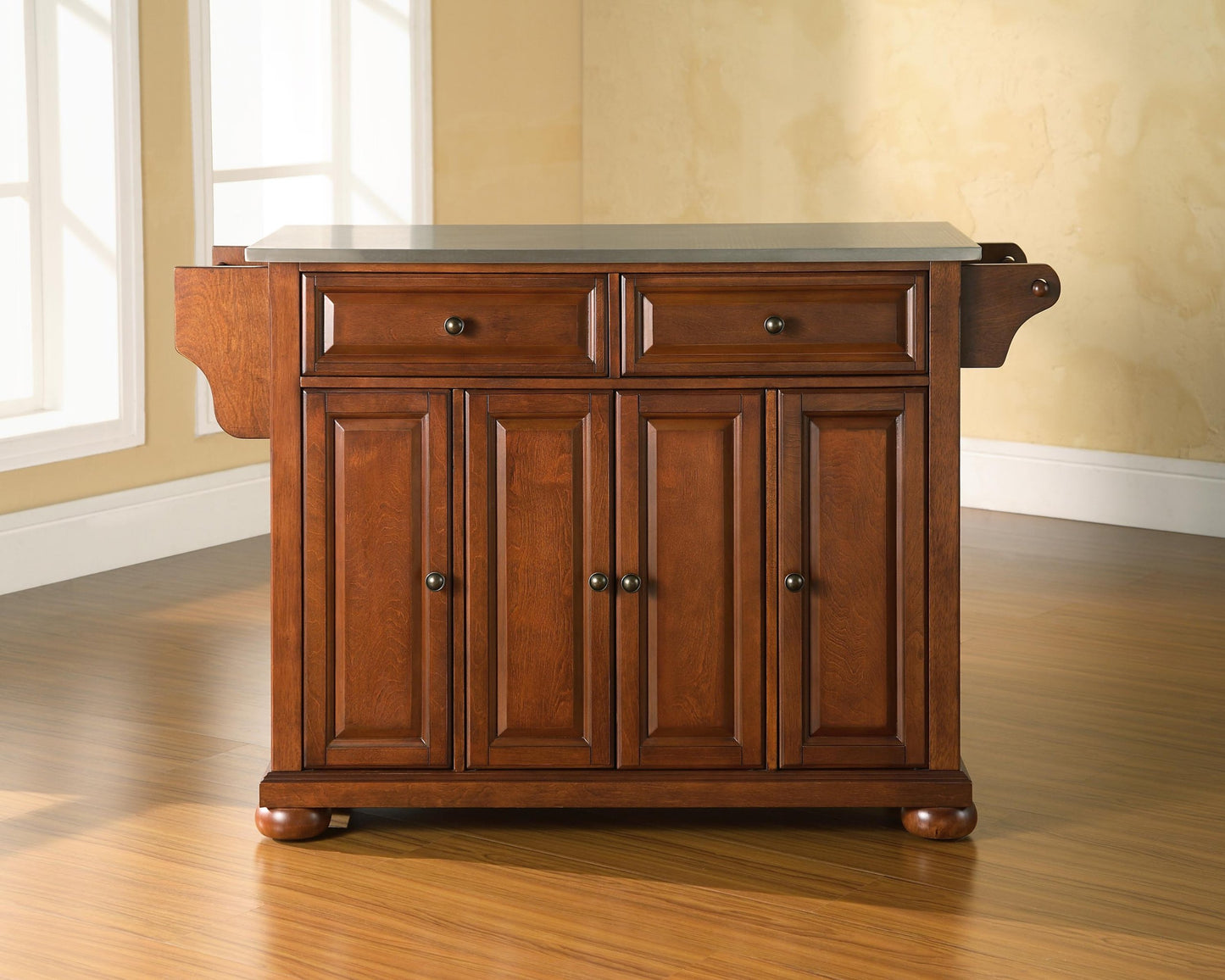 Kitchen Storage | Solid Hardwood | Veneer Kitchen Island | Raised Panel Doors | Drawers | Adjustable Shelves | Classic Cherry Finish | casafoyer.myshopify.com