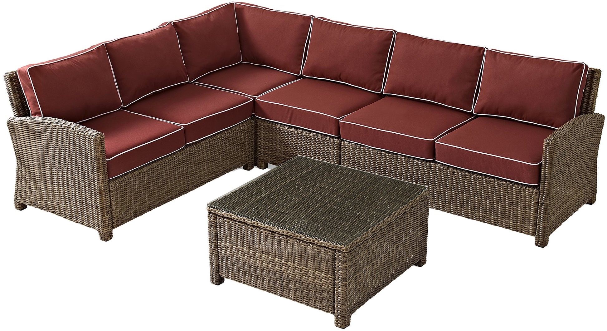 Patio Furniture Sets | CasaFoyers Bradenton Collection | All-Weather Wicker Sectional | Customizable Outdoor Seating Set | UV-Resistant Cushions | Glass Top Coffee Table | casafoyer.myshopify.com