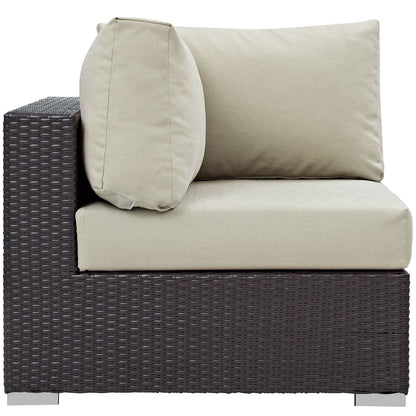 Patio Furniture Sets | Convene Outdoor Sectional Corner Chair | Durable Rattan & Aluminum Frame | Weather-Resistant Cushions | Ideal for Patio, Backyard, Poolside | casafoyer.myshopify.com