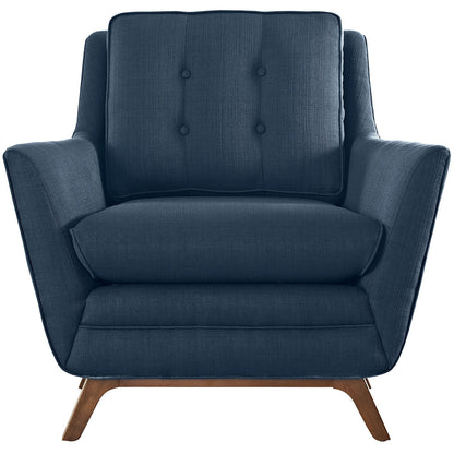 home office desk chairs | CasaFoyer Beguile Collection | Mid-Century Style Armchair | Plush Cushions | Walnut-Stained Base | Azure | casafoyer.myshopify.com