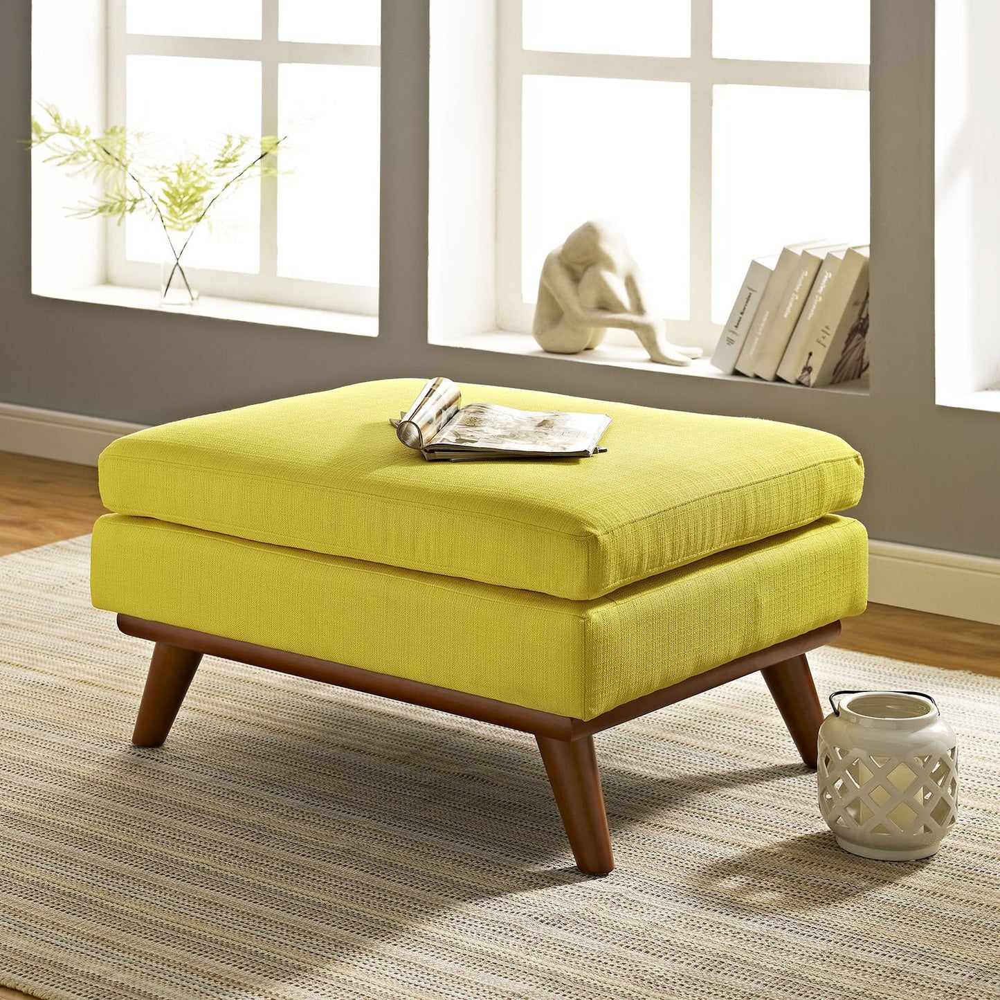 ottomans | CasaFoyer Engage Ottoman | Plush Cushioning | Solid Rubberwood Frame | Upholstered Fabric | Perfect for Lounging and Unwinding | Includes One Ottoman | casafoyer.myshopify.com