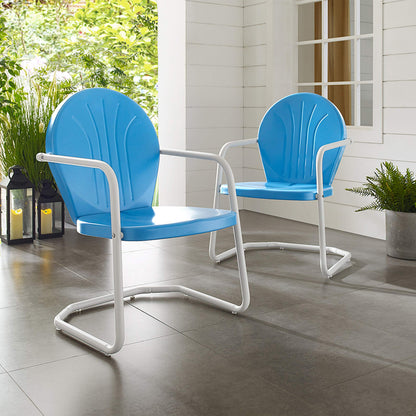 Chair | Griffith Metal Outdoor Furniture | Durable Steel Chair for Ultimate Relaxation | Nostalgic Allure | Sky Blue Finish | casafoyer.myshopify.com