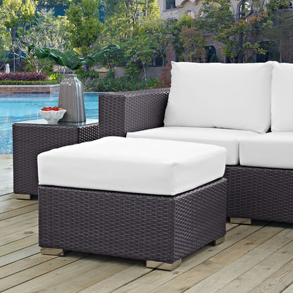 Ottoman | Convene Outdoor Sectional Ottoman | Durable Rattan & Aluminum Frame | All-Weather Cushions | Versatile Addition to Outdoor Collection | casafoyer.myshopify.com