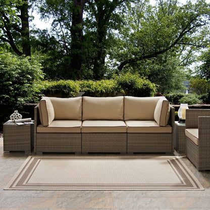 Carpet & Rugs | CasaFoyer Rim Solid Border Borderline Indoor/Outdoor Area Rug | Durable & Fade Resistant | 8x10 | Soft Polypropylene | Light & Dark Beige | casafoyer.myshopify.com