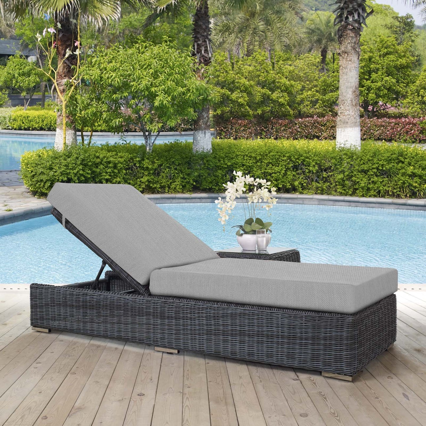 home office desk chairs | CasaFoyer Summon Outdoor Patio Chaise Lounge | Two-Tone Rattan Weave | Sunbrella Cushions | Durable & Stylish | Patio, Backyard, Poolside | UV Protected | Powder-Coated Aluminum Frame | 1 Lounge | casafoyer.myshopify.com