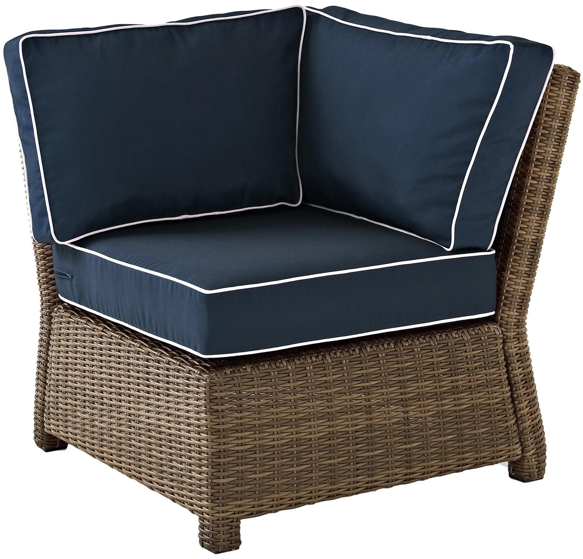 Patio Furniture Sets | CasaFoyers Bradenton Collection | All-Weather Wicker Sectional | Modular Design | Sturdy Steel Frames | Navy Cushions | casafoyer.myshopify.com