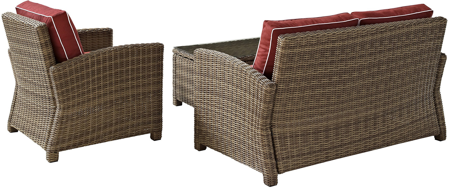 Chair | CasaFoyers Bradenton Collection | Exquisite All-Weather Wicker Outdoor Seating Set | Loveseat, Arm Chair & Glass Top Table | Durable & UV-Resistant Cushions | casafoyer.myshopify.com