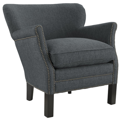 home office desk chairs | CasaFoyer Key Armchair: Luxurious Seating Experience | Comfort & Style | Elegant Curves | Dense Foam Padding | Ornamental Nailhead Trim | Polyester Upholstery | Black Stained Wood Legs | Versatile Design | Perfect for Any Space | casafoyer.myshopify.com