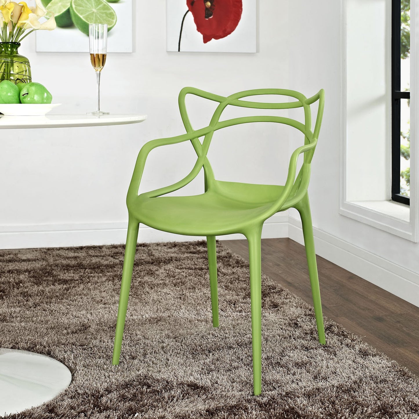 home office desk chairs | CasaFoyer Entangled Dining Armchair | Captivating Design | Molded Plastic | Foot Caps | Fully Assembled | Wipe-Clean Surface | Green | casafoyer.myshopify.com