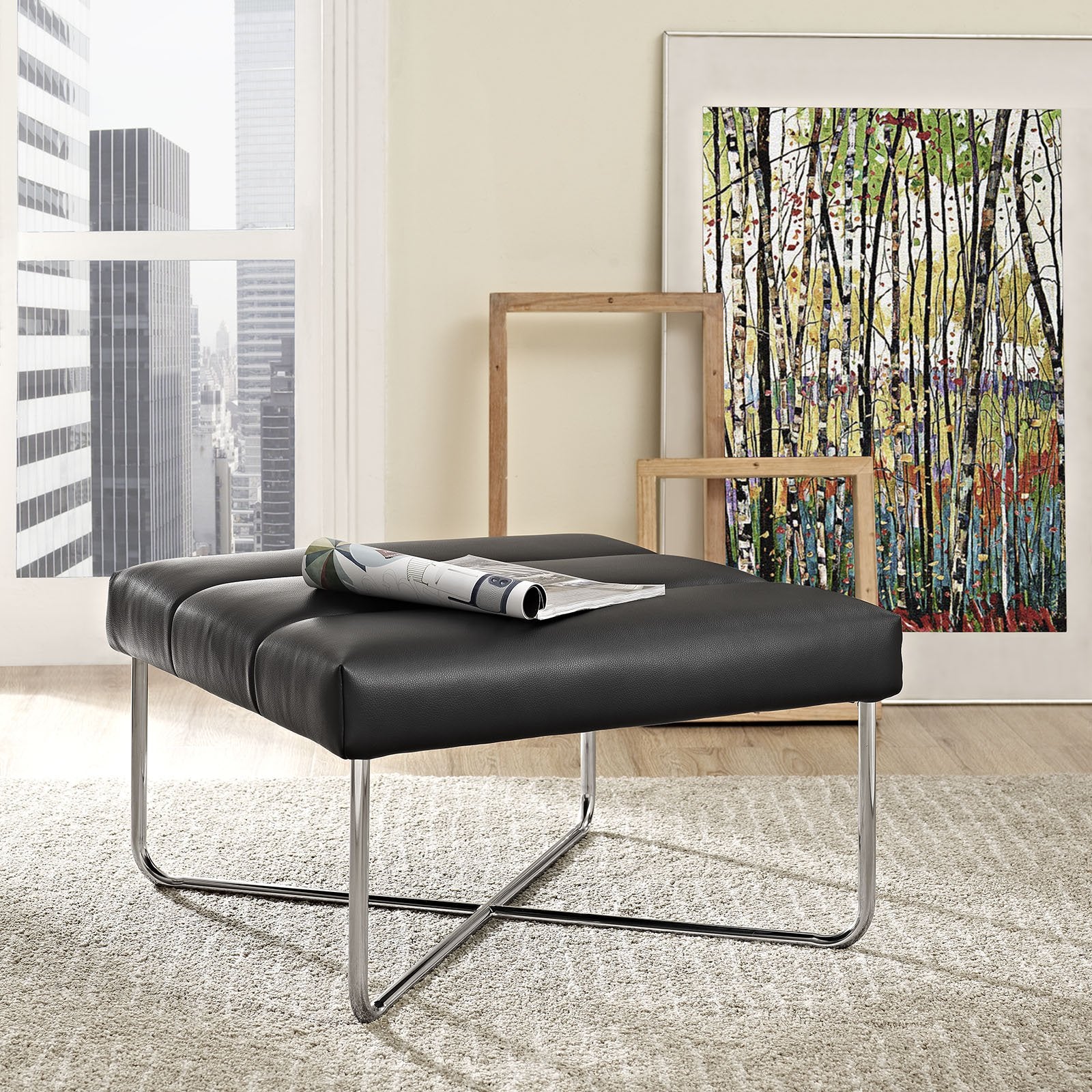 ottomans | CasaFoyer Reach Lounge Chair & Ottoman Set | Supreme Comfort | Plush Cushions | Vertical Head Support | Polished Steel Base | Modern Living Room Furniture | Includes Reach Ottoman | casafoyer.myshopify.com