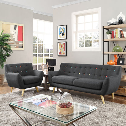 Sofa & chair Sets | Stunning Living Room Set | Plush Dual Cushion | Organic Design | Mid-Century Inspired | Polyester Upholstery | Remark Collection | Armchair & Sofa | casafoyer.myshopify.com