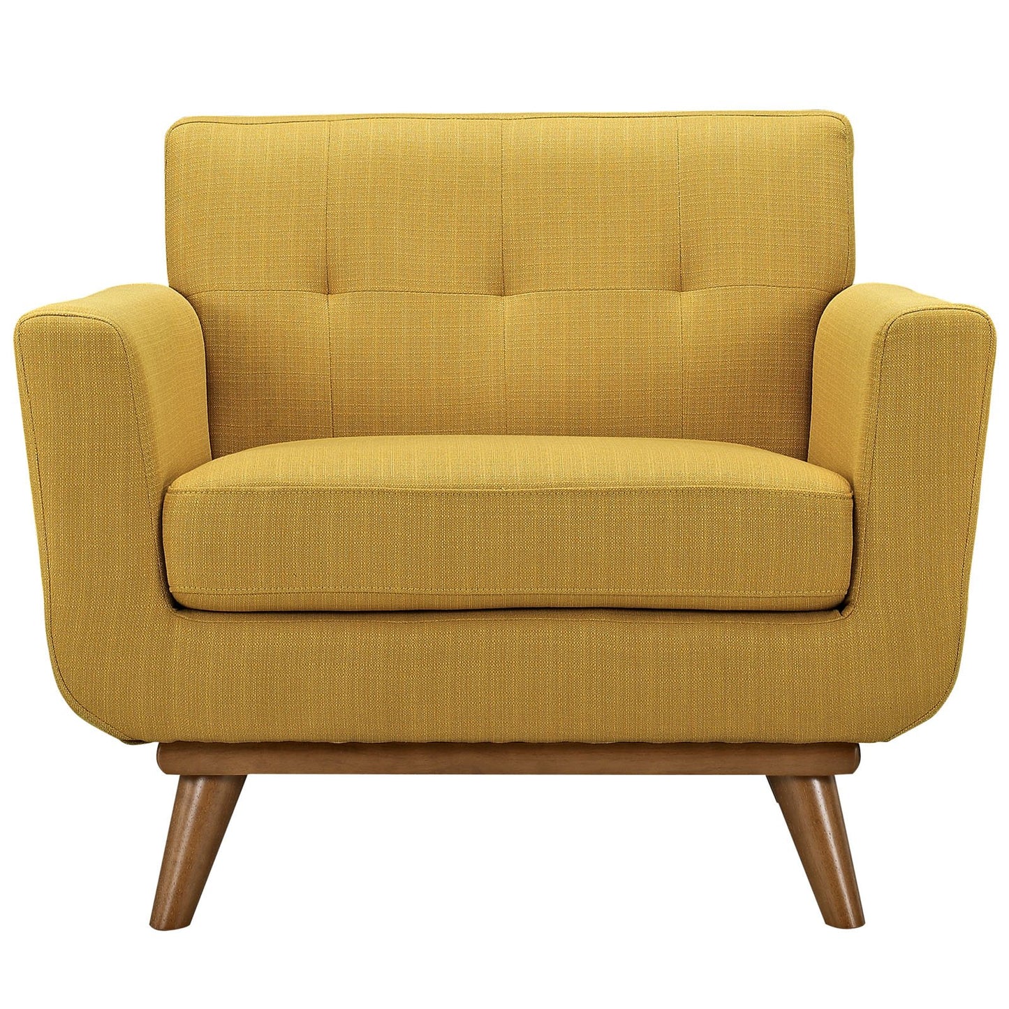 home office desk chairs | CasaFoyer Engage Plush Armchair | Tufted Buttons | Cherry Legs | Upholstered Fabric | Perfect for Lounging, Conversations, and Relaxation | casafoyer.myshopify.com