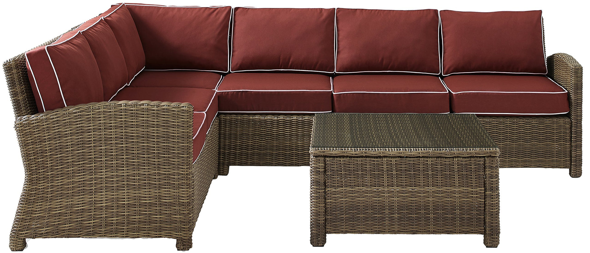 Patio Furniture Sets | CasaFoyers Bradenton Collection | All-Weather Wicker Sectional | Customizable Outdoor Seating Set | UV-Resistant Cushions | Glass Top Coffee Table | casafoyer.myshopify.com