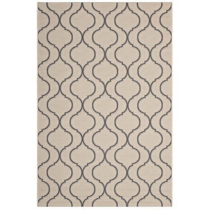 Carpet & Rugs | CasaFoyer Linza Wave Abstract Trellis 5x8 Indoor/Outdoor Area Rug | Durable, Fade & Stain Resistant | Beige/Gray | casafoyer.myshopify.com