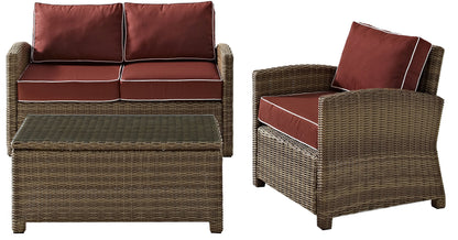 Chair | CasaFoyers Bradenton Collection | Exquisite All-Weather Wicker Outdoor Seating Set | Loveseat, Arm Chair & Glass Top Table | Durable & UV-Resistant Cushions | casafoyer.myshopify.com