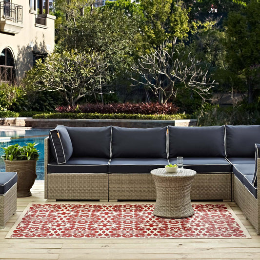 Carpet & Rugs | CasaFoyer Ariana Vintage Floral Trellis Indoor/Outdoor Area Rug | Durable | Fade & Stain Resistant | 8x10 | Red/Beige | casafoyer.myshopify.com