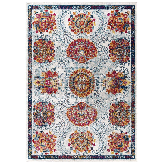 area rugs | CasaFoyer Kensie Distressed Vintage Floral Moroccan Trellis Area Rug | Elegant Design | Durable Construction | Stain-Resistant | 5x8 Size | casafoyer.myshopify.com