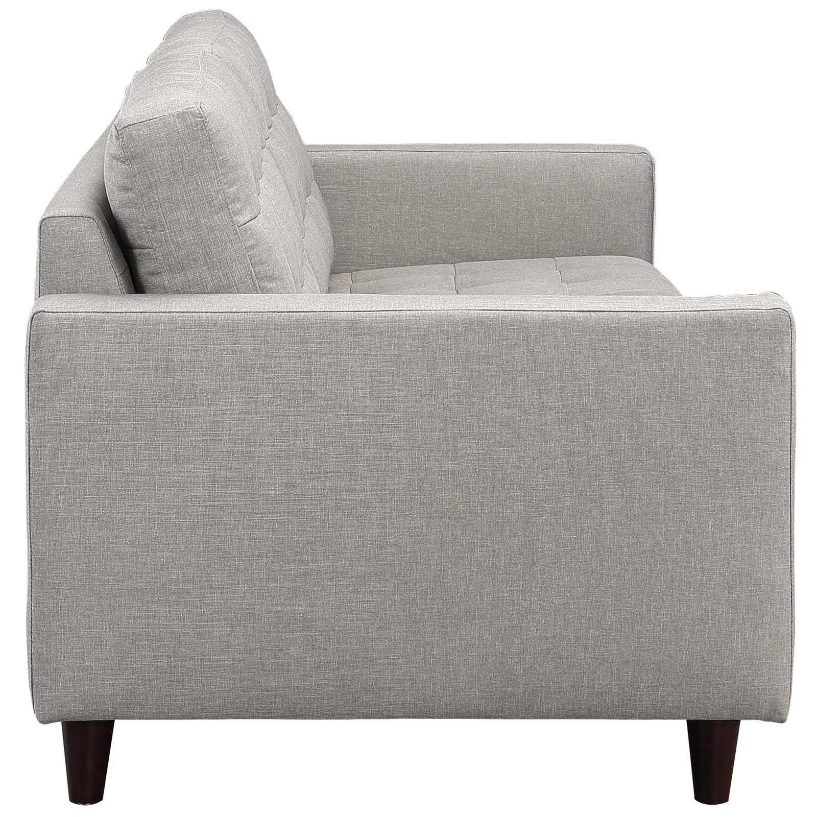 ottomans | CasaFoyer Empress Upholstered Sofa | Luxurious & Elegant Design | Tufted Buttons | Plush Cushions | Light Gray | casafoyer.myshopify.com