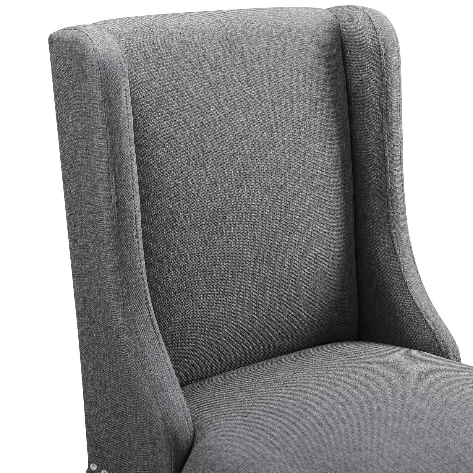 barstools | CasaFoyer Baron Upholstered Fabric Bar Stool | Contemporary Design | Nailhead Trim | Comfortable Padding | Solid Wood Frame | Non-Marking Foot Caps | Gray | casafoyer.myshopify.com