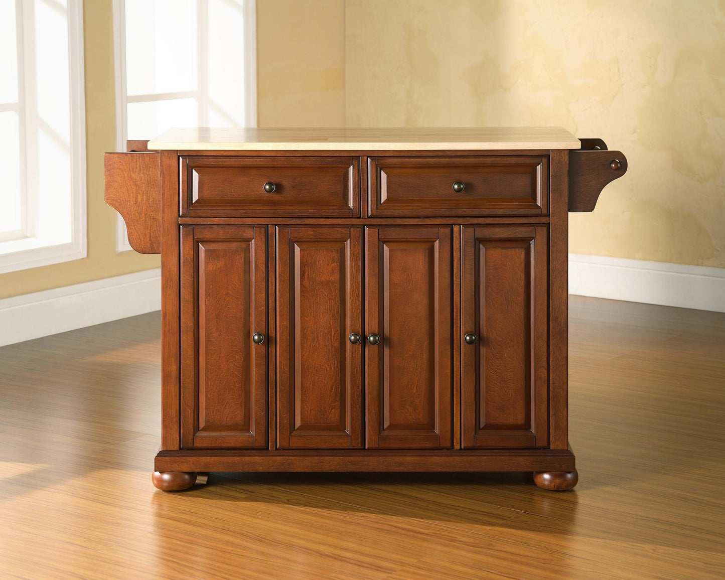 Kitchen Storage | Durable Solid Hardwood Kitchen Island | Elegant Raised Panel Doors | Ample Storage Space | Classic Cherry Finish | casafoyer.myshopify.com