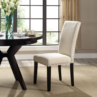 Chair | Parcel Upholstered Fabric Dining Room Side Chair | Elegant Nailhead Trim | Dense Foam Padding | Espresso Stained Wood Legs | 285 lbs Weight Capacity | casafoyer.myshopify.com