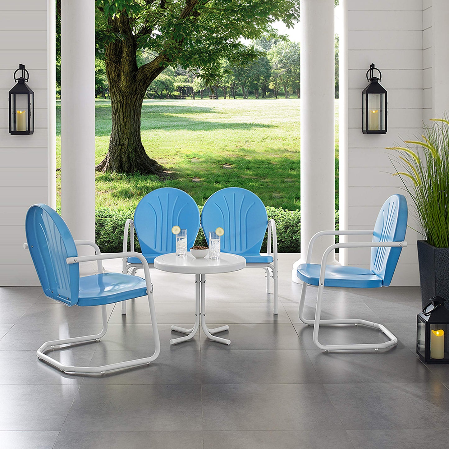 Patio Furniture Sets | Griffith Metal Outdoor Furniture Set | Nostalgic Charm, Durable & Stylish | Loveseat, 2 Chairs & Side Table | Perfect for Relaxation & Fond Memories | casafoyer.myshopify.com