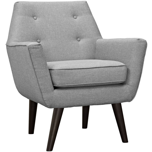 home office desk chairs | CasaFoyer Posit Organic Shape Armchair | Espresso Stained Legs | Polyester Upholstery | Mid-Century Design | Light Gray | casafoyer.myshopify.com