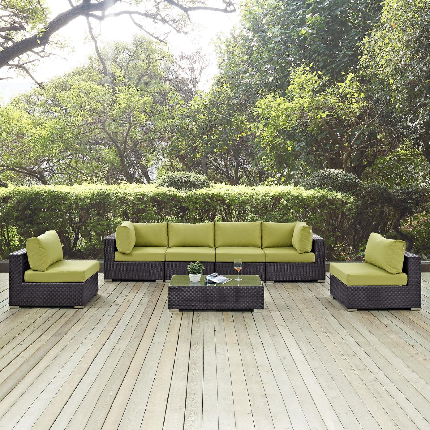 kitchen and dining room sets | CasaFoyer Convene Outdoor Sectional Set | Durable Rattan Weave | Weather-Resistant Cushions | 7 Piece Patio Furniture | casafoyer.myshopify.com
