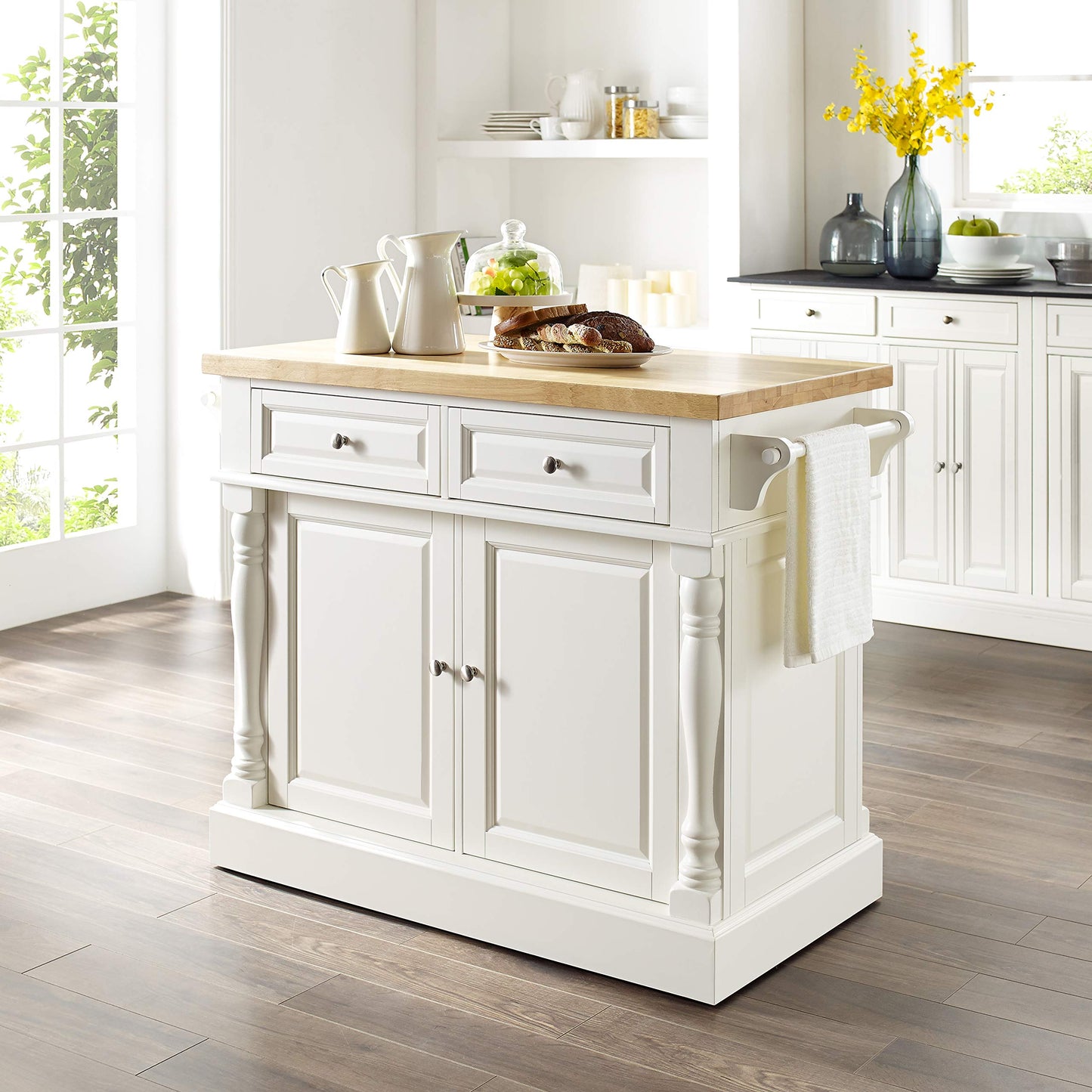 Kitchen Storage | Solid Hardwood Kitchen Island | Butcher Block Top | Ample Storage Space | Elegant & Functional | Durable & Long-lasting | Adjustable Shelves | Raised Panel Doors | Drawer Fronts | Convenient | Superior Quality | casafoyer.myshopify.com