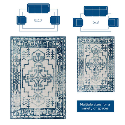 area rugs | CasaFoyer Reflect Nyssa Distressed Geometric Southwestern Aztec 8x10 Indoor/Outdoor Area Rug | Stylish, Durable, Pet-Friendly | casafoyer.myshopify.com