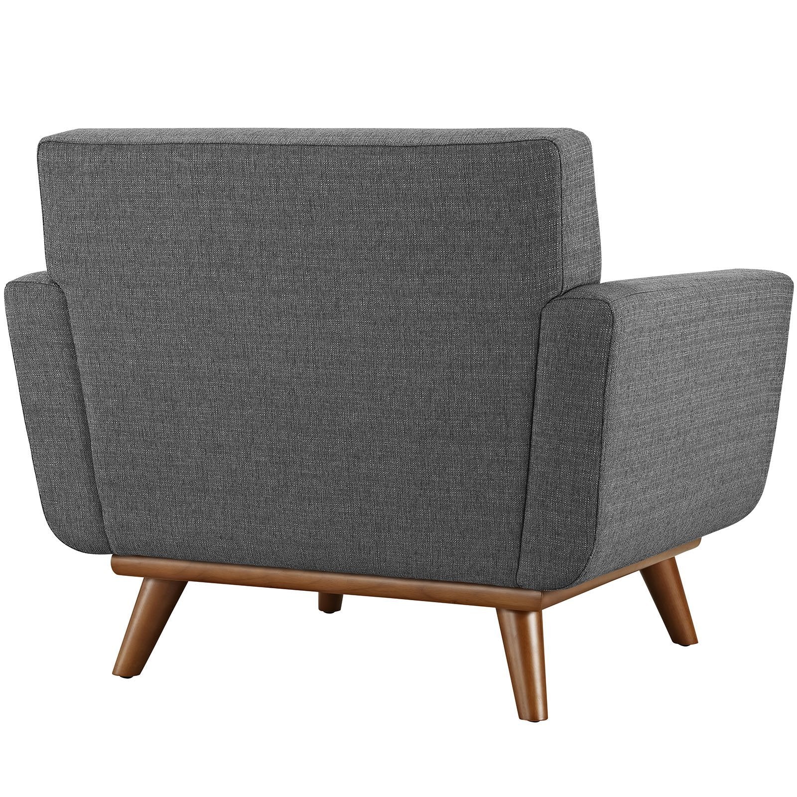 home office desk chairs | CasaFoyer Engage Living Room Set | Curved Design | Dual Cushions | Button Detail | Solid Base | Armchair & Ottoman Included | Gray | casafoyer.myshopify.com