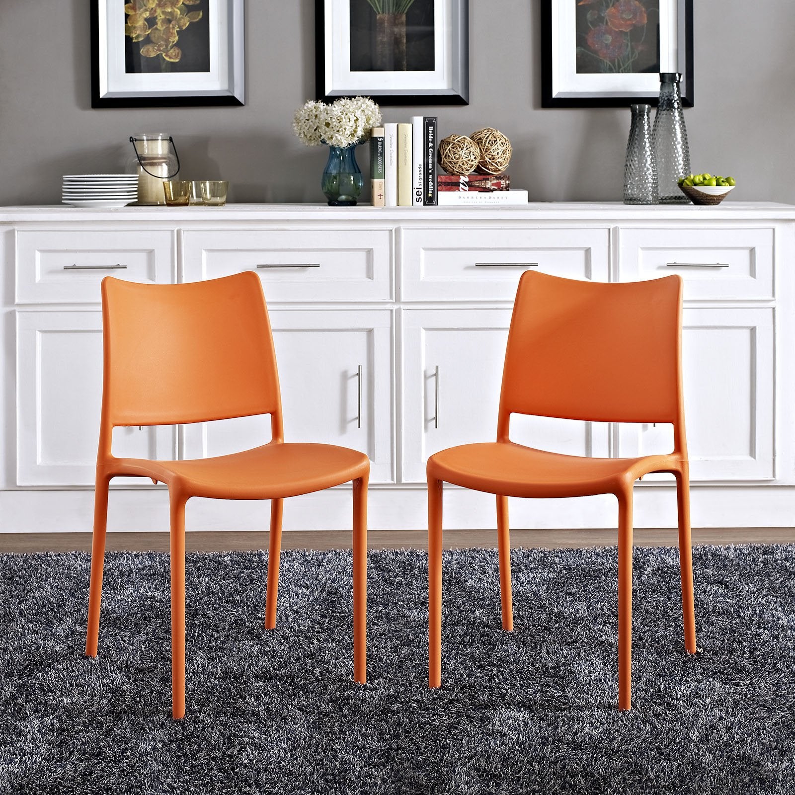 home office desk chairs | CasaFoyer Hipster Dining Side Chair Set | Vibrant & Captivating | Stackable & Ergonomic | Fully Assembled | Orange (Set of 2) | casafoyer.myshopify.com