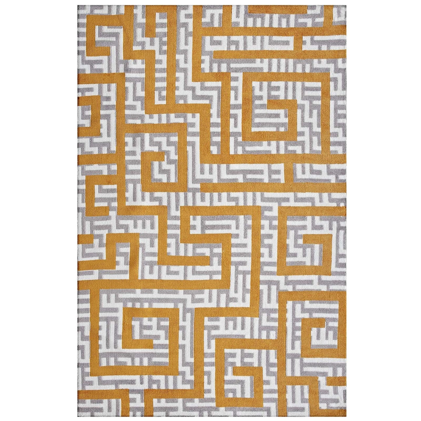 area rugs | CasaFoyer Nahia Geometric Maze Area Rug | Modern Design | Soft Polyester Microfiber | Durable Jute Bottom | Stain Resistant | Easy to Maintain | 8x10 Size | casafoyer.myshopify.com