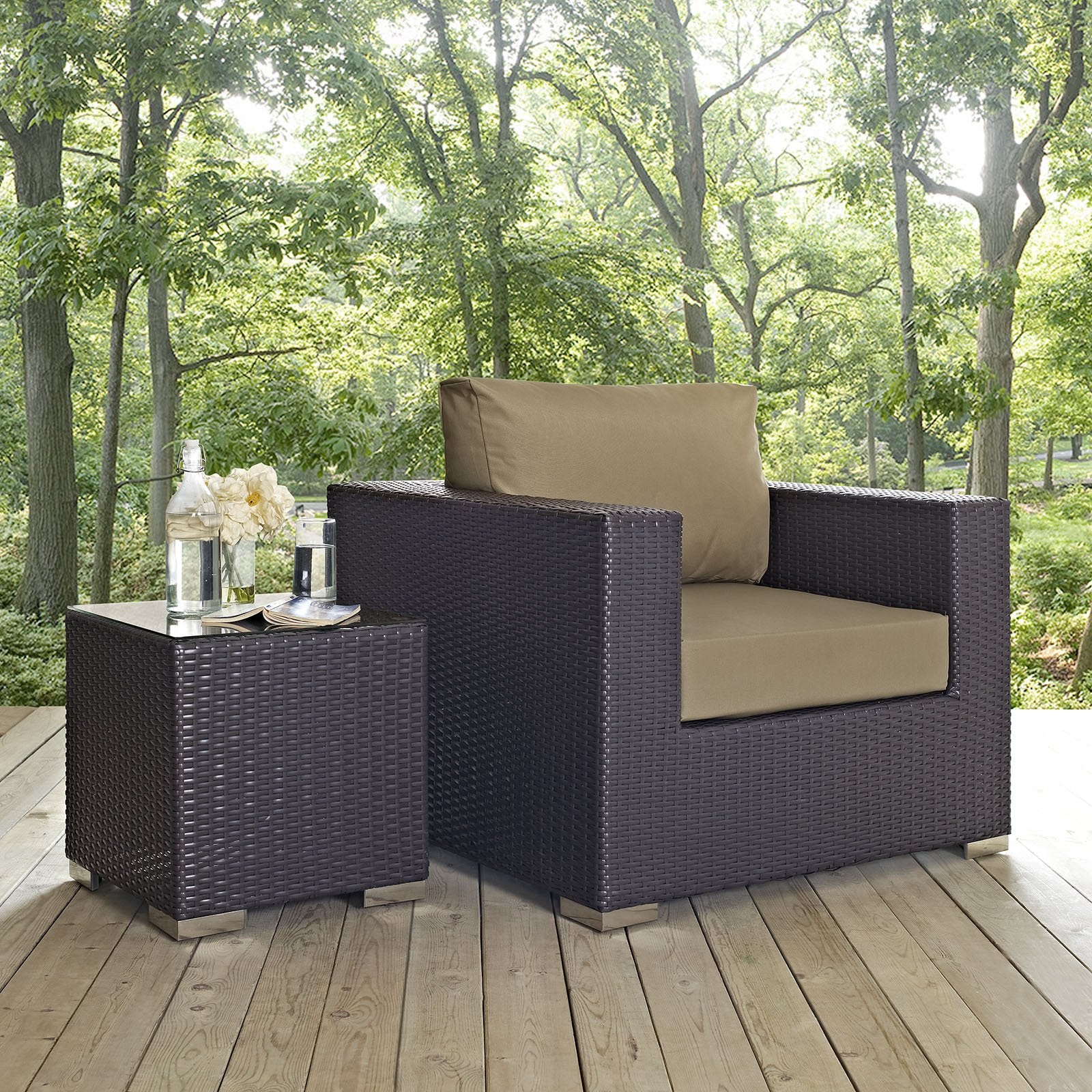 Patio Furniture Sets | Convene Outdoor Sectional Armchair | Durable Rattan & Aluminum Frame | All-Weather Cushions | Versatile Patio Furniture | casafoyer.myshopify.com