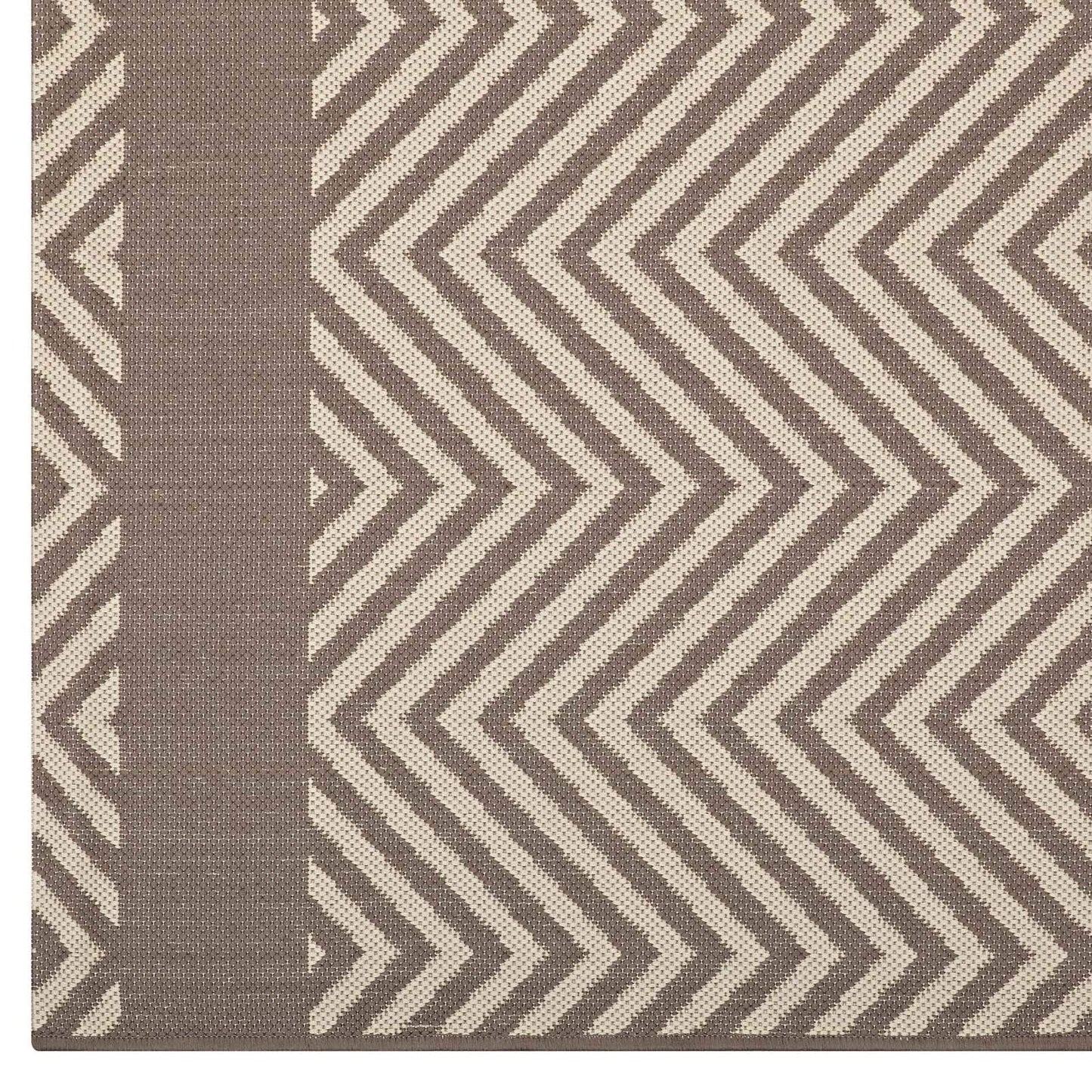 Carpet & Rugs | CasaFoyer Optica Chevron With End Borders 5x8 Indoor/Outdoor Area Rug | Stylish & Durable | Fade & Stain Resistant | Light/Dark Beige | casafoyer.myshopify.com