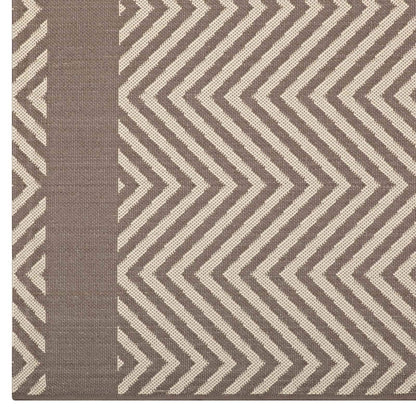 Carpet & Rugs | CasaFoyer Optica Chevron With End Borders 5x8 Indoor/Outdoor Area Rug | Stylish & Durable | Fade & Stain Resistant | Light/Dark Beige | casafoyer.myshopify.com