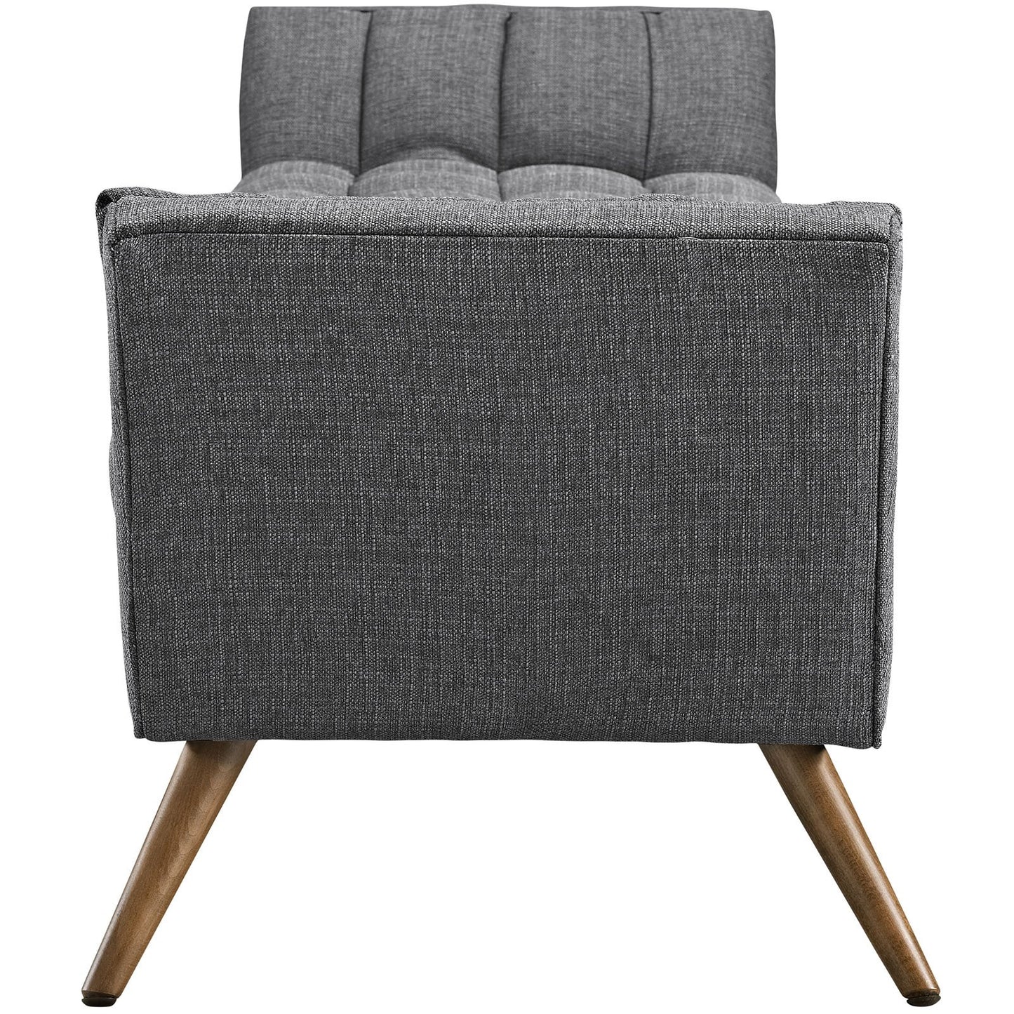 ottomans | Response Collection | Tufted Bench | Ultimate Comfort & Stylish Design | Gray Upholstered Fabric | Tapered Wood Legs | Non-Marking Foot Caps | Distinguished & Desirable | casafoyer.myshopify.com