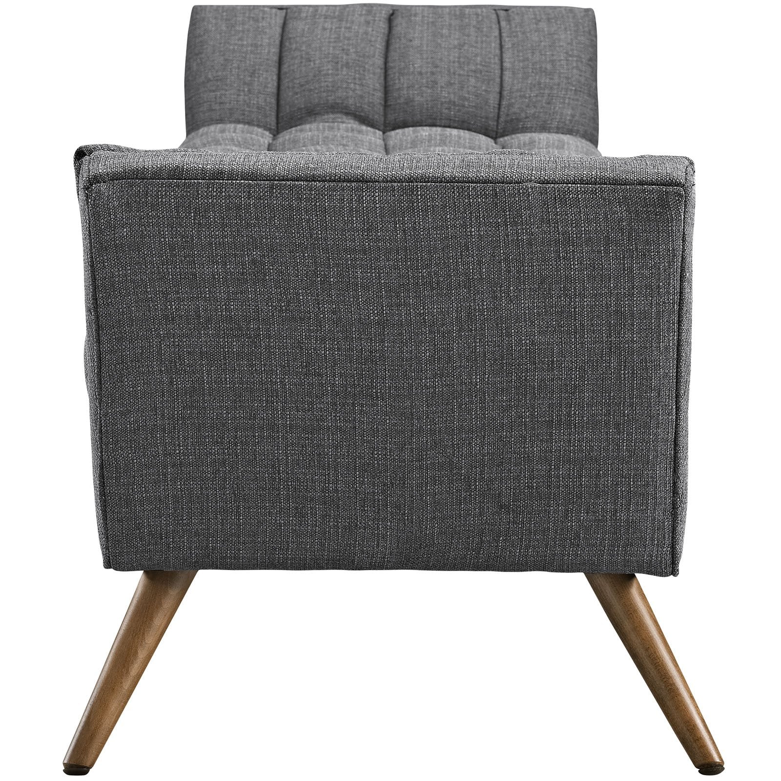 ottomans | Response Collection | Tufted Bench | Ultimate Comfort & Stylish Design | Gray Upholstered Fabric | Tapered Wood Legs | Non-Marking Foot Caps | Distinguished & Desirable | casafoyer.myshopify.com