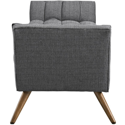ottomans | Response Collection | Tufted Bench | Ultimate Comfort & Stylish Design | Gray Upholstered Fabric | Tapered Wood Legs | Non-Marking Foot Caps | Distinguished & Desirable | casafoyer.myshopify.com