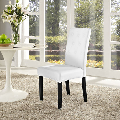 Chair | Confer Dining Chair | Luxurious Faux Leather Upholstery | Tufted Buttons | Sturdy Hardwood Legs | Enhance Dining Room Ambiance | casafoyer.myshopify.com