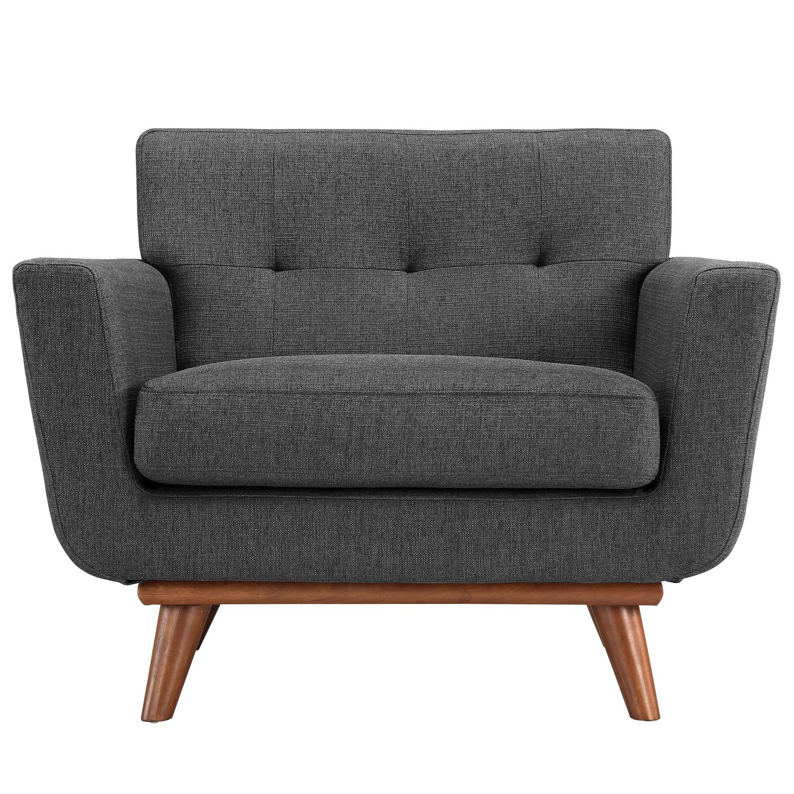 Sofa & chair Sets | Engage Armchair | Dual Cushions | Cherry Wood Legs | Set of 2 | Gray Upholstered Lounge Chair | Relaxation & Conversations | casafoyer.myshopify.com