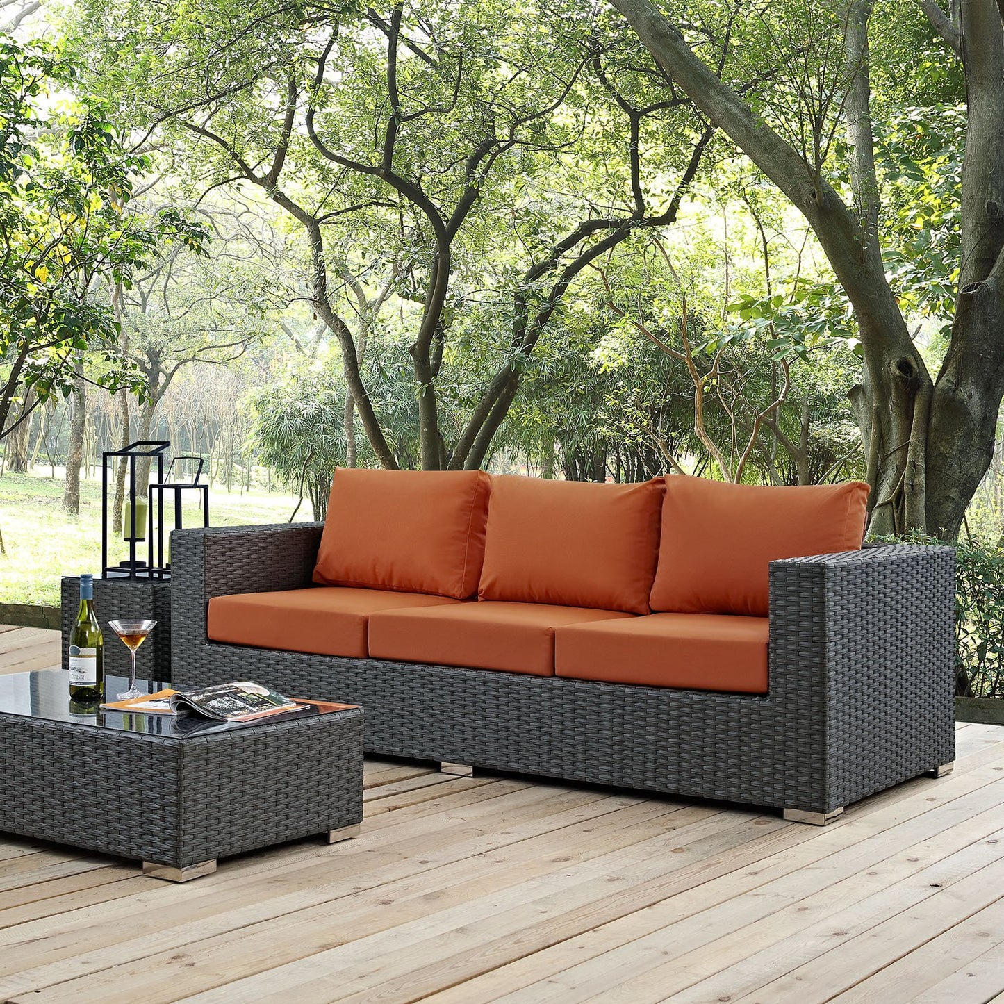 Patio Furniture Sets | Sojourn Outdoor Patio Sofa | Sturdy & Versatile Seating | Sunbrella Cushions | UV Protection | Aluminum Frame | Ideal for Patio, Backyard, Poolside | casafoyer.myshopify.com