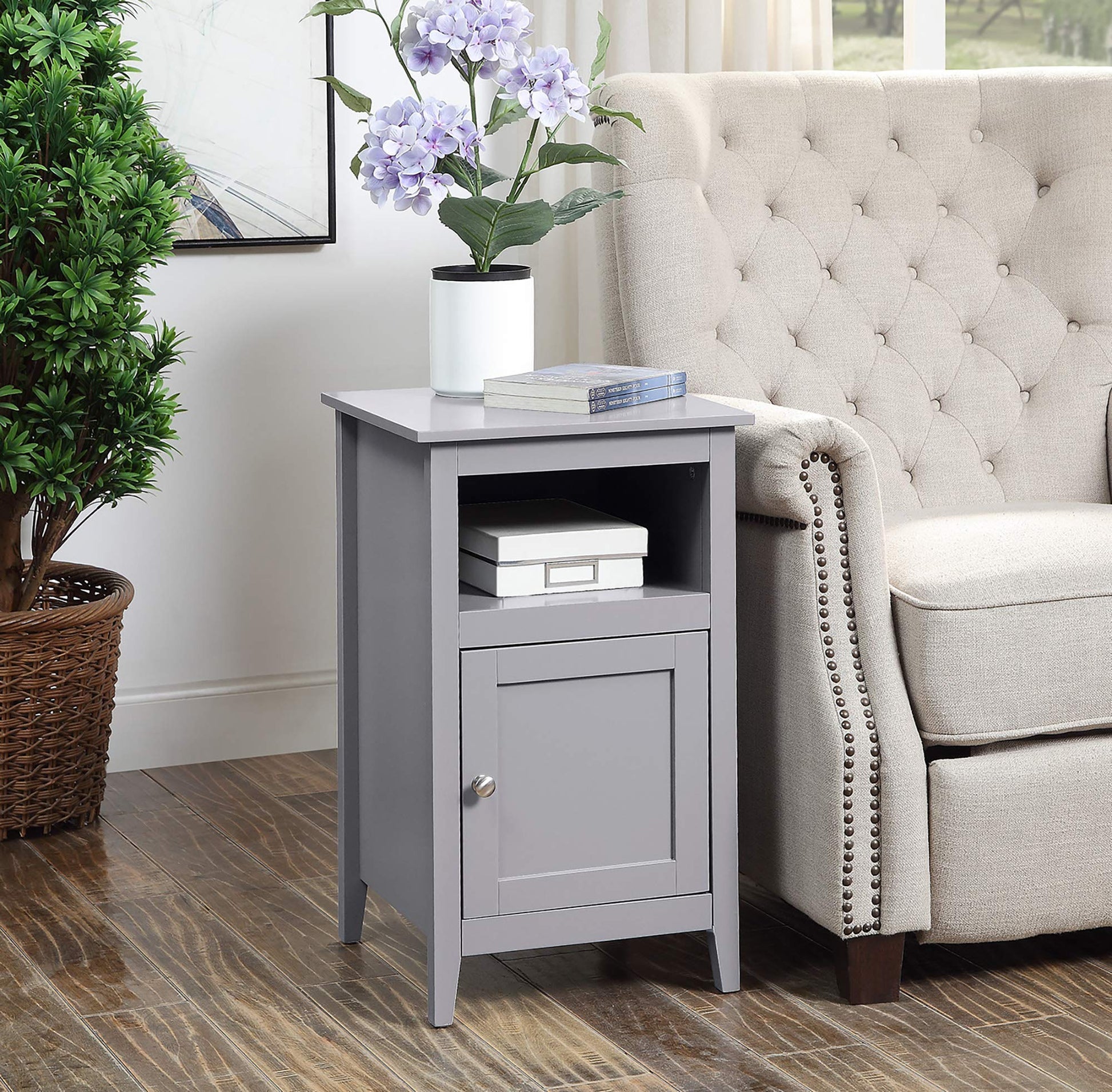CABINET | Elegant Designs2Go Storage Cabinet End Table with Shelf | Transitional Design | Ample Surface Area | Easy Access to Entertainment Essentials | Durable MDF | Ergode | casafoyer.myshopify.com