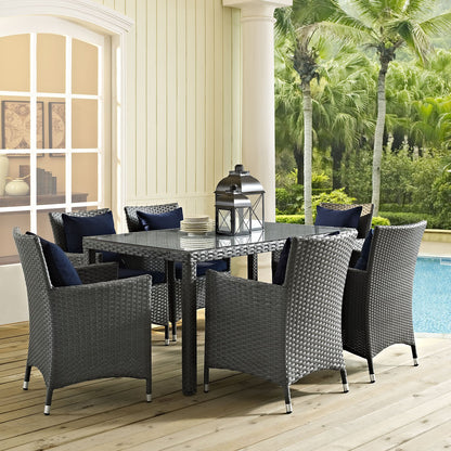 Dining Table | Sojourn 59 Outdoor Patio Dining Table | Sturdy & Versatile Seating | Synthetic Rattan Weave | UV Protection | Powder-Coated Aluminum Frame | casafoyer.myshopify.com