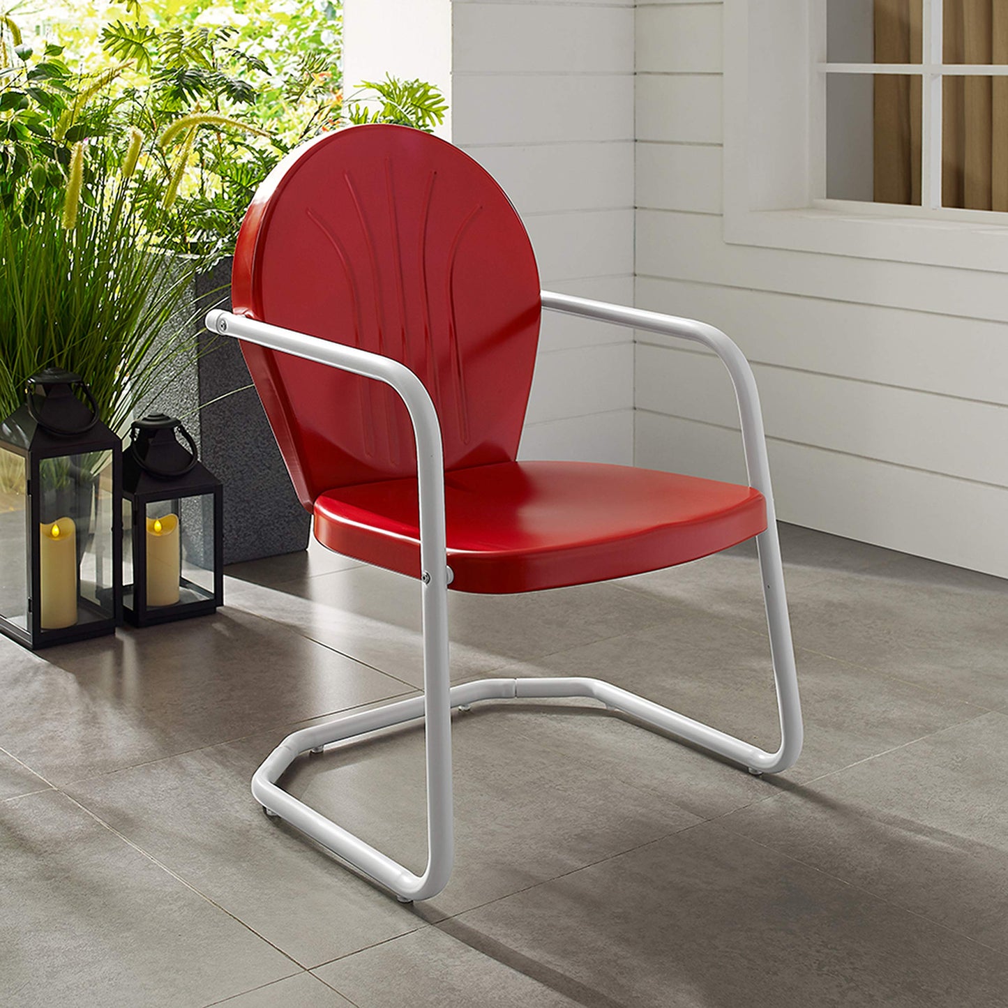 Chair | Griffith Metal Outdoor Chair | Ultimate Relaxation | Red Finish | Durable Steel | Nostalgic Charm | Weather Resistant | casafoyer.myshopify.com