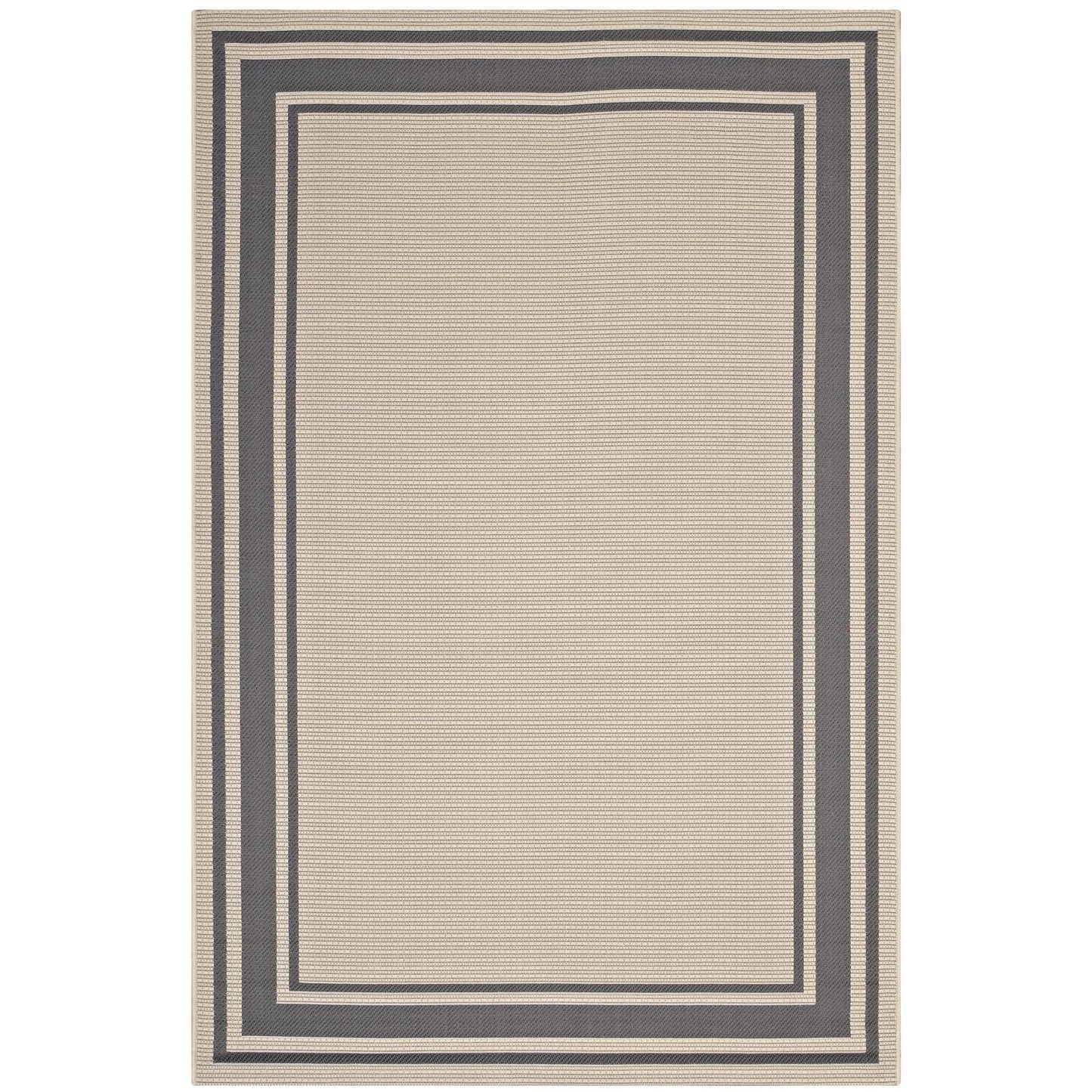 Carpet & Rugs | CasaFoyer Rim Solid Border Borderline Indoor/Outdoor Area Rug | Durable, Soft, Fade & Stain Resistant | 8x10 | Gray/Beige | casafoyer.myshopify.com