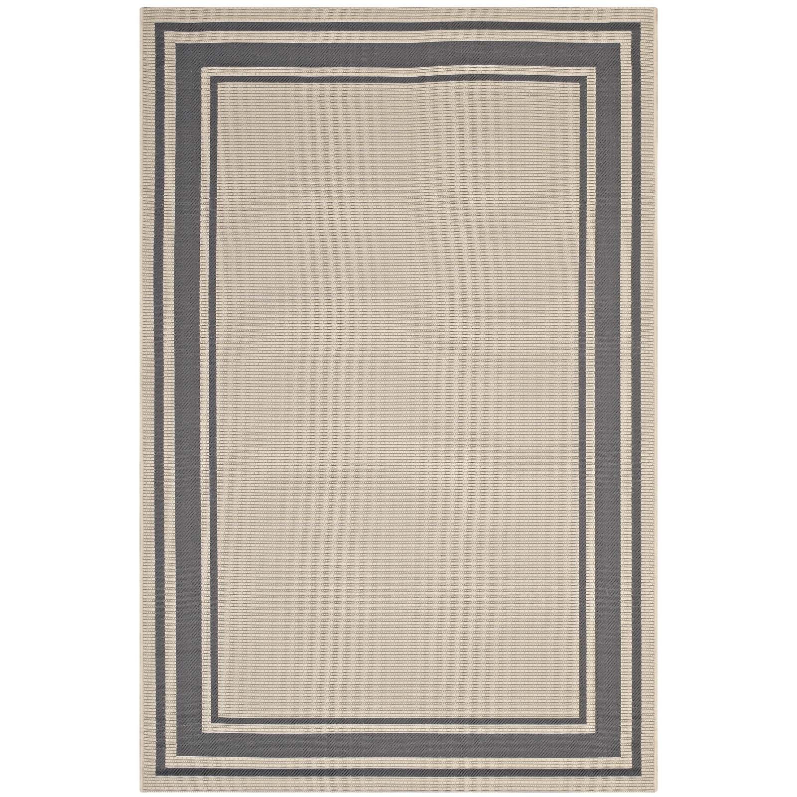 Carpet & Rugs | CasaFoyer Rim Solid Border Borderline Indoor/Outdoor Area Rug | Durable, Soft, Fade & Stain Resistant | 8x10 | Gray/Beige | casafoyer.myshopify.com